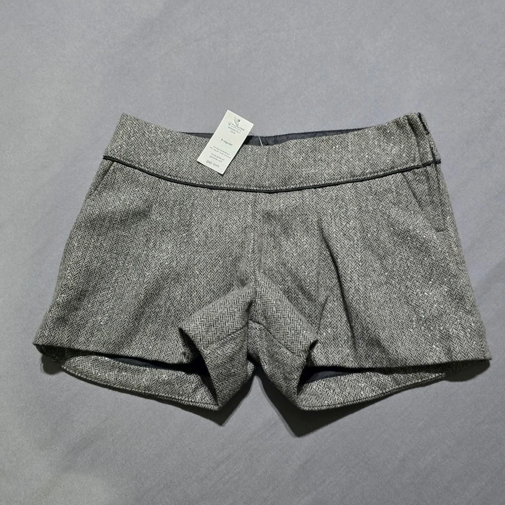 Gap Kids Dress Shorts Girls 8 Gray Herringbone Metallic Sparkle Tweed Adjustable